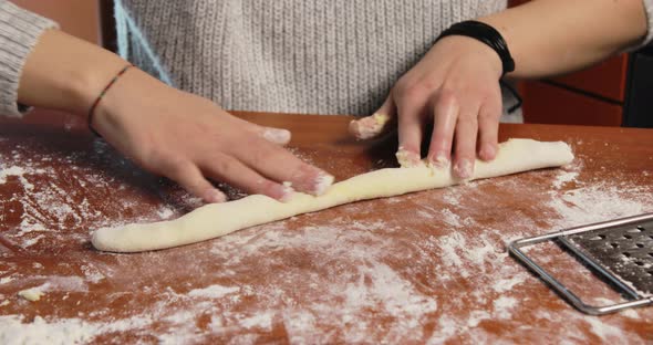 Homemade Preparation of Potato Gnocchi Food