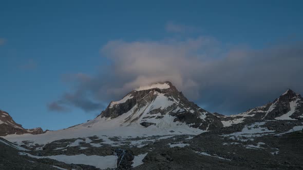 Clouds Move Over the European Alps