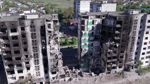 Borodyanka Ukraine  a Destroyed Building During the War Bucha District