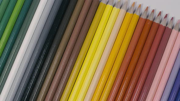 Color Pastel Pencils in a Line