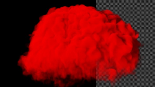 Slow Motion Red Smoke Explosion