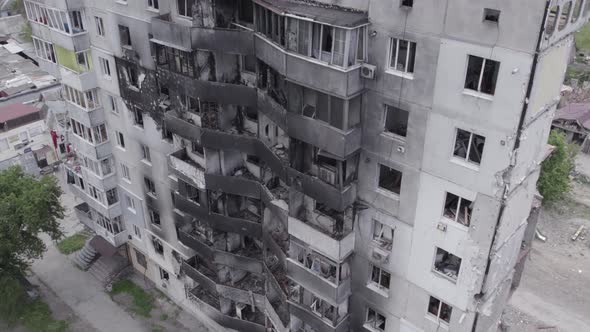 War in Ukraine  Destroyed Building in Borodyanka Bucha District