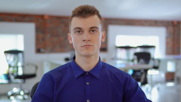 Fair-haired Angry Businessman at Work