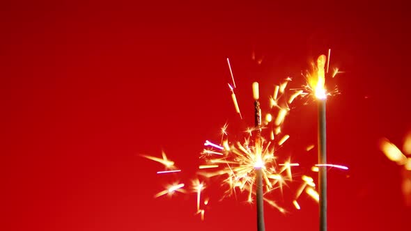 Sparks From Bengal Lights Dark Background