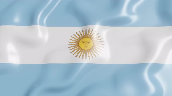 3d render waving flag of Argentina country. National flag in wind background. 4k realistic