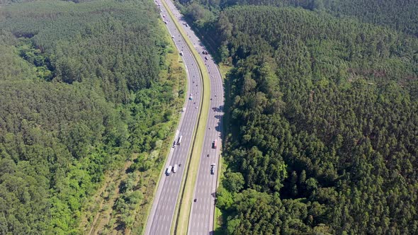 Landmark brazilian highway road between mountains.