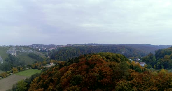 Beautiful drone video above the surroundings of Regensburg