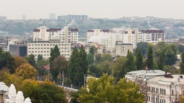 Houses in Kharkiv City From Above Timelapse