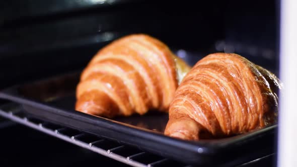 Croissants in the oven