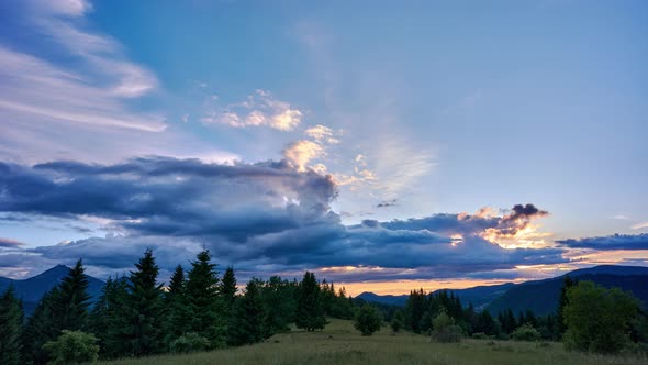 Epic sunset with colorful clouds 4K