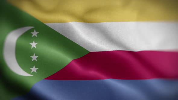 Comoros Flag Textured Waving Front Background HD