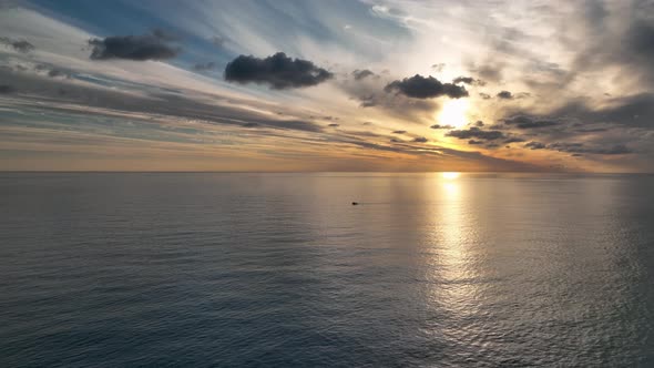 Colorful sunset over the Mediterranean Sea