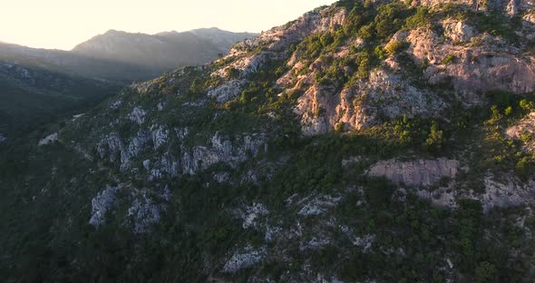 Aerial View of Steep Mountain Cliff in Spain