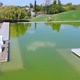 Central park Lagoon (Mendoza, Argentina) aerial view, drone footage - VideoHive Item for Sale