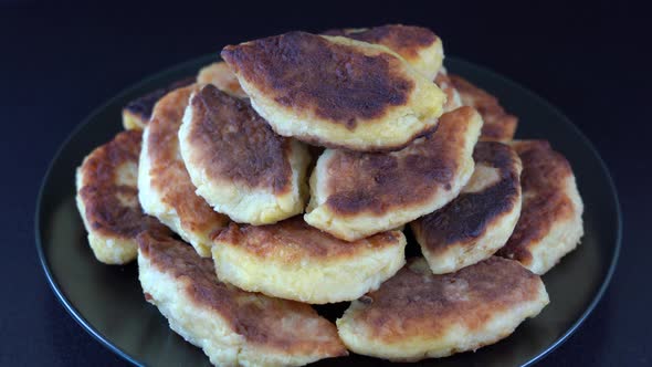 Potato cakes, ukrainian name potato zrazy, stuffed mushrooms with herbs cream