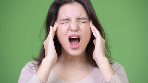 Young Stressed Woman Having Headache