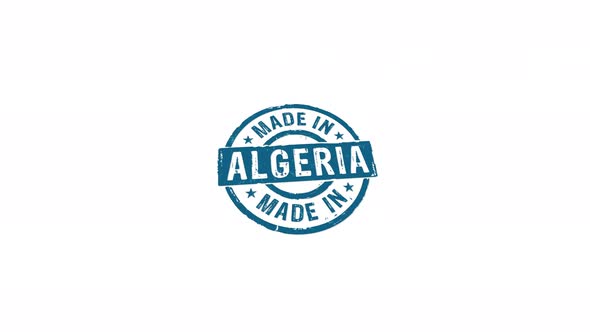 Made in Algeria stamp and stamping isolated