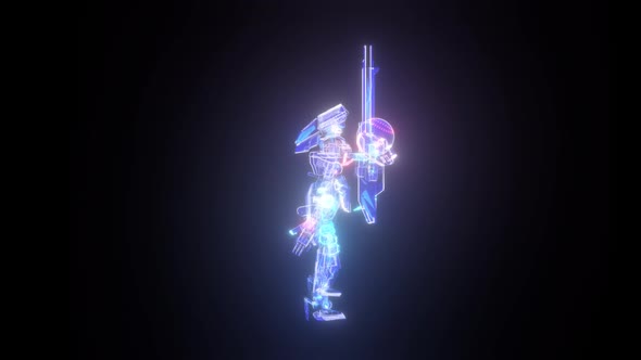 Warrior Robot Mecha Hud Hologram V1 Hd