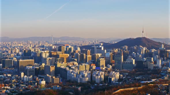 N seoul tower in seoul city south korea