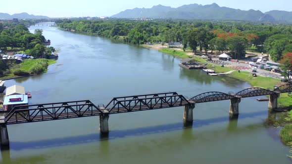 Bridge of the River Kwai in Kanchanaburi Thailand