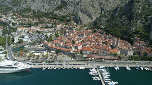 Aerial View of Old Town Kotor, Montenegro