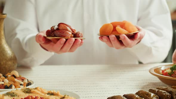 Dried Apricots and Dates Closeup Dry Fruits Vegetarian Food