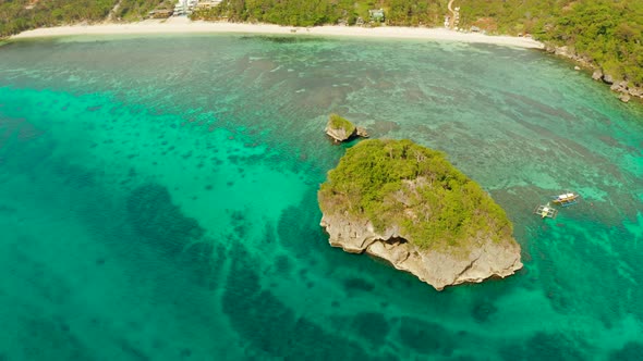 Seascape with Beach on the Island of Boracay Philippines
