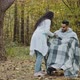 Young Nurse in Medical Gown Covers Guy with Warm Blanket Takes Care Patient in Wheelchair Caring - VideoHive Item for Sale