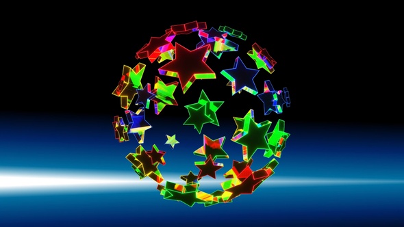 Star Ball Is Multicolored HD ProRes