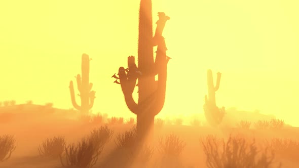 Saguaro Cactus Silhouette