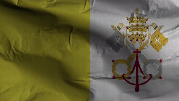 Vatican City Holy See Flag Textured Waving Background 4K