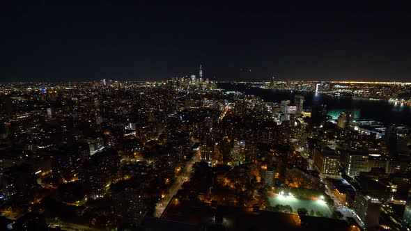 Aerial View of Chelsea NYC By Night