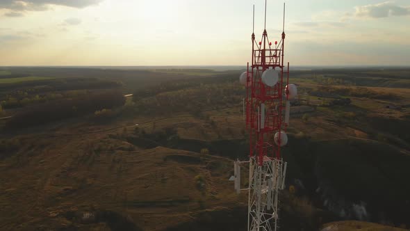 Telecommunication tower 5G. Telecom tower antennas