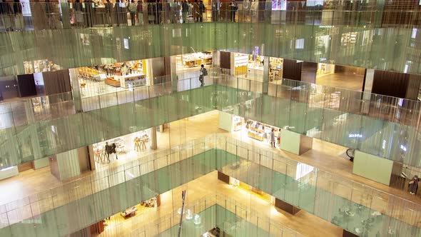 Timelapse Various Stores in Modern Tokyo Shopping Center