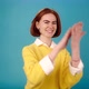 Smiling Lady Claps Hands - VideoHive Item for Sale