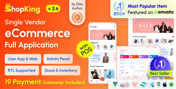 ShopKing - eCommerce App with Laravel Website & Admin Panel with POS | Inventory Management