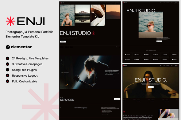 Enji - Photography & Personal Portfolio Elementor Template Kit