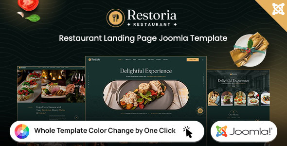 Restoria – Restaurant, Cafe & Food Delivery Joomla 6 Template
