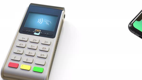 POS Terminal and Flag of Israel on the Credit Card in Smartphone