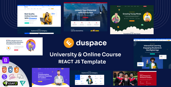 Eduspace – Online Course, Education, University React JS Template