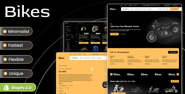 Bikes - Sleek Bike Accessories Shop Shopify 2.0 Theme