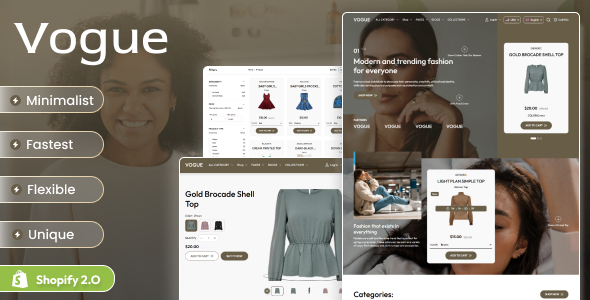 Vogue - Elegant Clothing eCommerce Shopify OS 2.0
