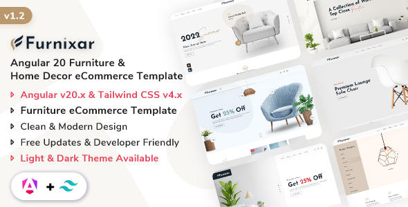 Furnixar - Angular 20 Furniture & Home Decor eCommerce Template
