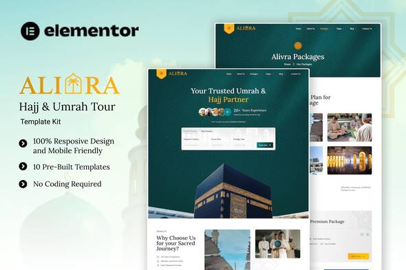 Alivra - Hajj & Umrah Tour Elementor Template Kit