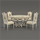 Classic European style Dining Table and Chairs 63 - 3DOcean Item for Sale