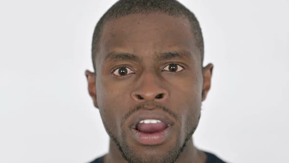 Face Close Up of Shocked African Man