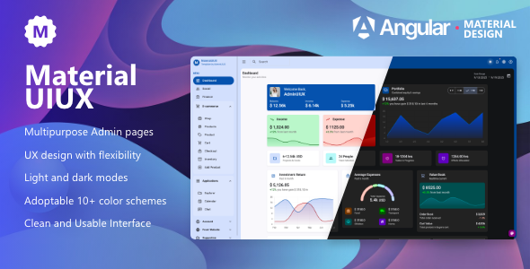 MaterialUIUX Multipurpose Angular Material Design Template Clean UI Kit