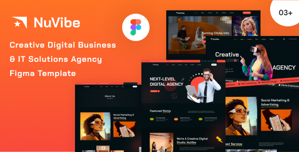 NuVibe - Creative Digital Business & IT Solutions Agency Figma Template
