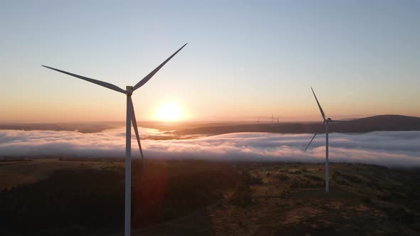 Wind Power Plant at Sunrise