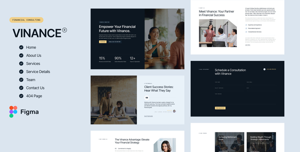 Vinance - Financial Consulting Figma Template